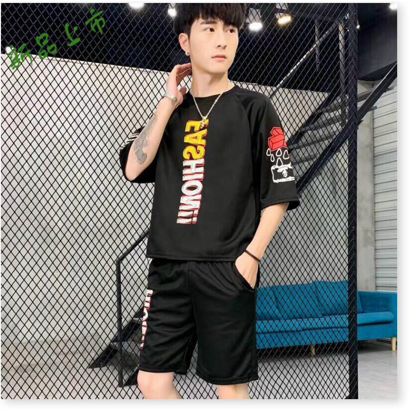 SET BỘ THỂ THAO NAM PHONG CÁCH HỌA TIẾT CÁ TÍNH THUN CO GIẢN 4 CHIỀU THOÁNG MÁT KHÁNH AN STORE