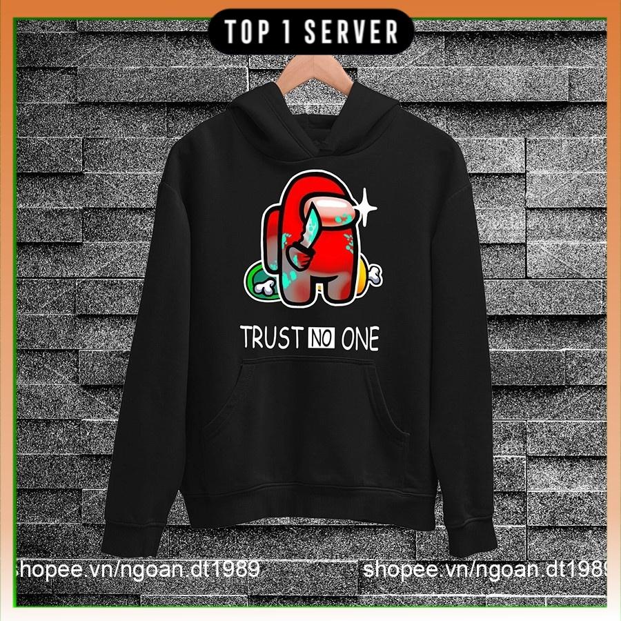 Áo Hoodie In Hình A M U TRUST NO ONE 2 Màu Đen Và Trắng Chất Nỉ Dầy Dặn