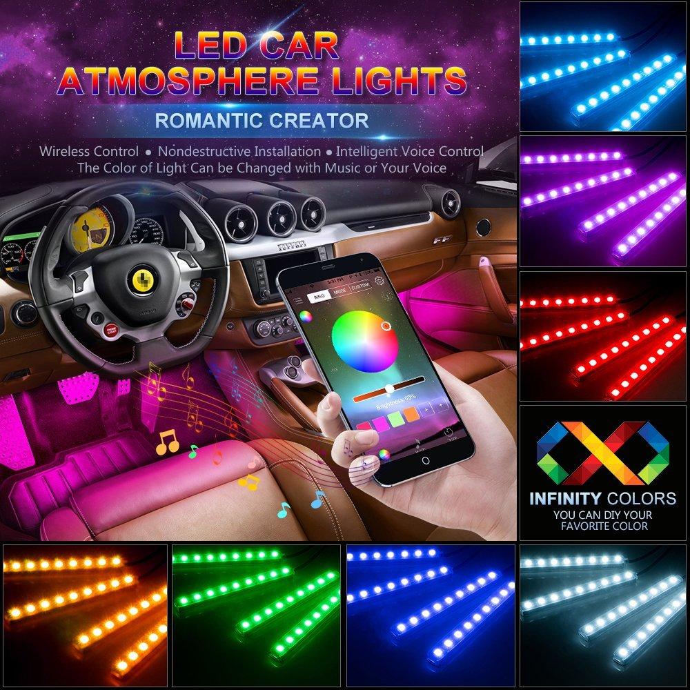Car LED Strip Lights LED App Control Interior Lights Sound Active Function