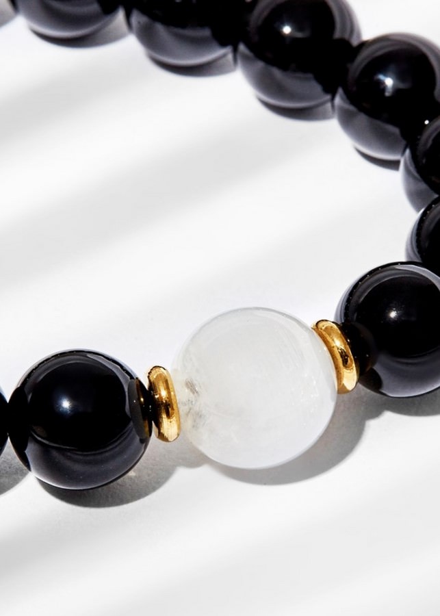 Vòng Tay Manly Opal Đen Moonstone - Thủy Kim