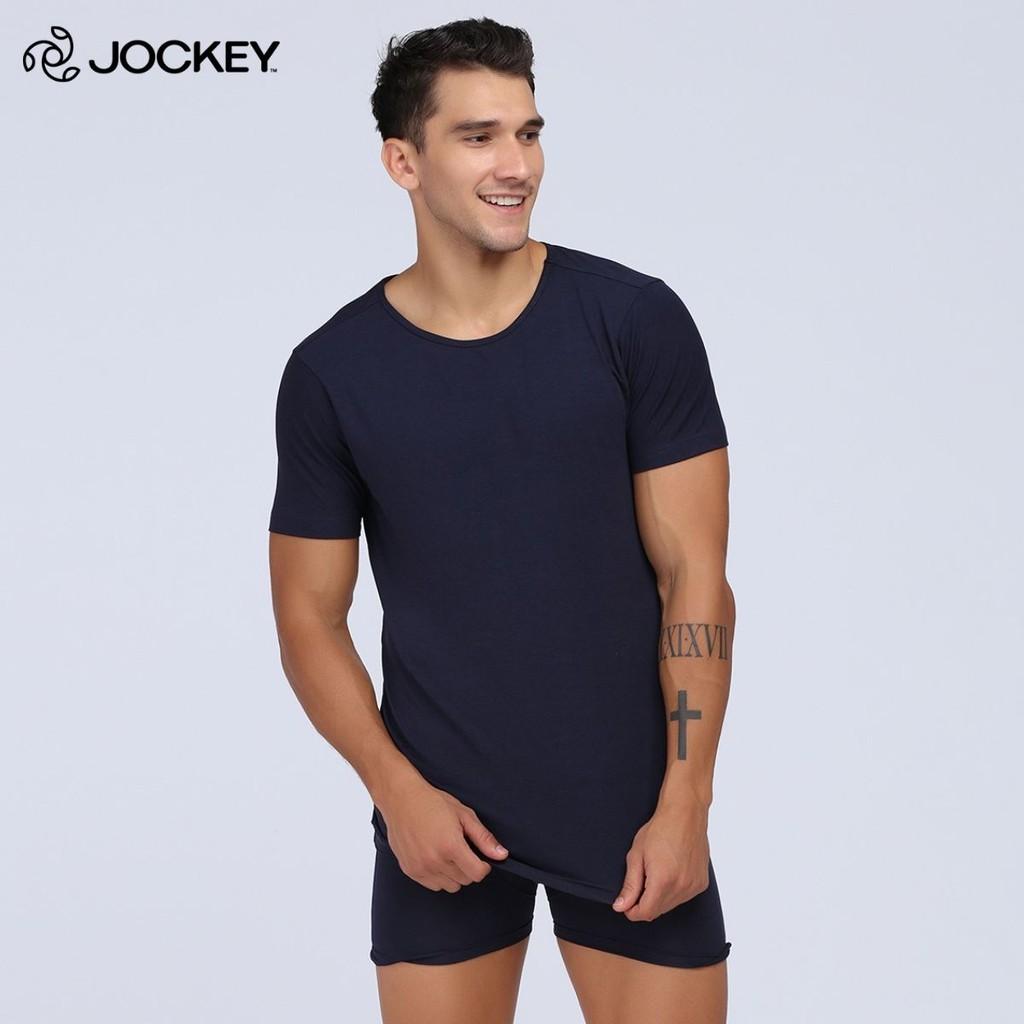 Áo Thun Nam Trơn Jockey Cotton Màu Trắng Xám Xanh Đen - 7114