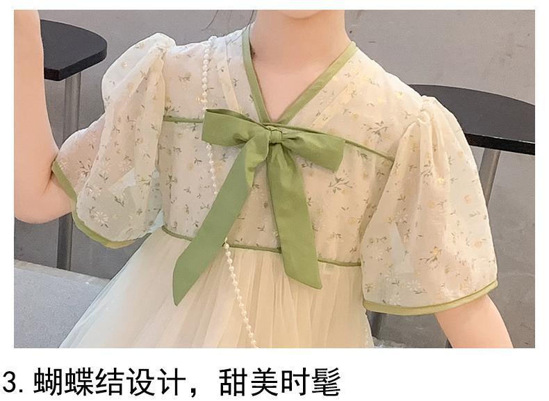 CHENGRUI Cô gái ăn mặc mùa hè 2023 trẻ em lưới đỏ nhỏ làm mới cô gái mùa hè mỏng thời trang váy công chúa phong cách phương Tây