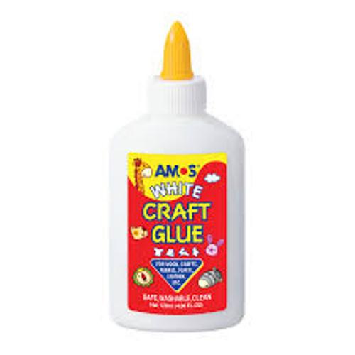 Bộ sản phẩm keo sữa white AMOS WHITE CRAFT glue 120ml + 02 Hồ khô 8g AMOS WHITE GLUE STICK (màu xanh và màu đỏ)