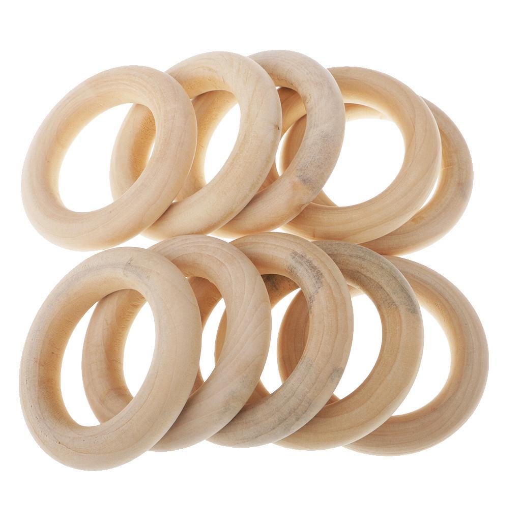 2-17pack 10 Pieces Natural Wood Loop Ring Wood Material for DIY Jewelry Findings