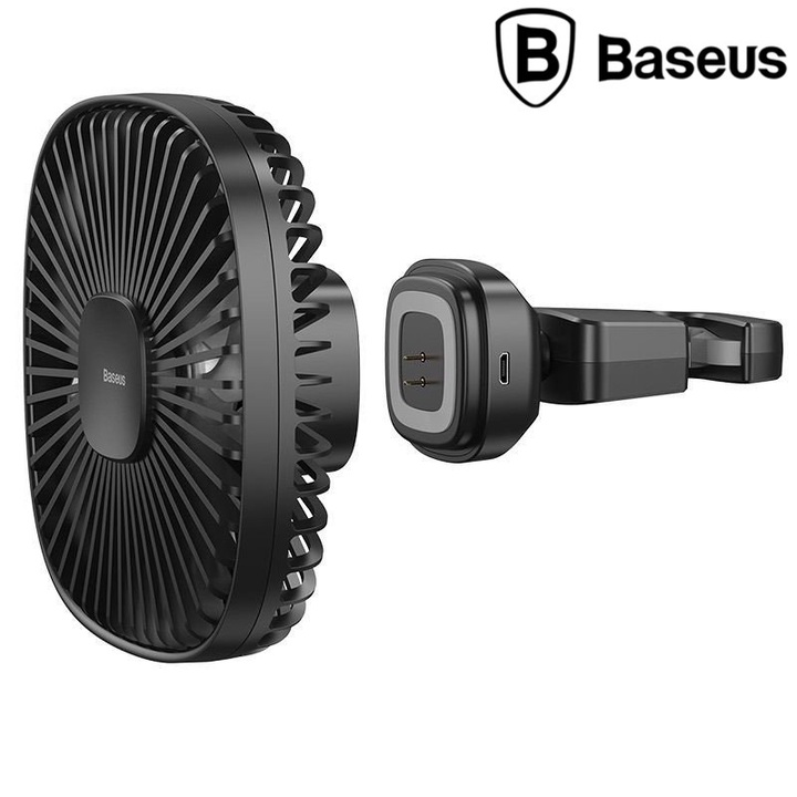 Quạt xếp gắn lưng ghế ô tô tích hợp pin thương hiệu Baseus CXZR-01 - Dung lượng pin: 1000mAh - Chất liệu: Nhựa ABS+PC - Hàng Nhập Khẩu