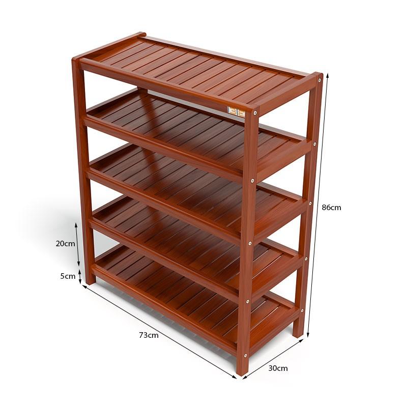 Kệ Giày Dép 5 Tầng Rộng 60cm Gỗ Tự Nhiên 100%