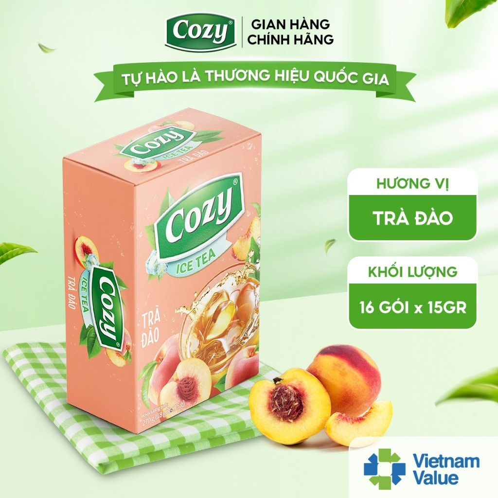 Cozy Icetea Đào 16 gói x 15g Hộp