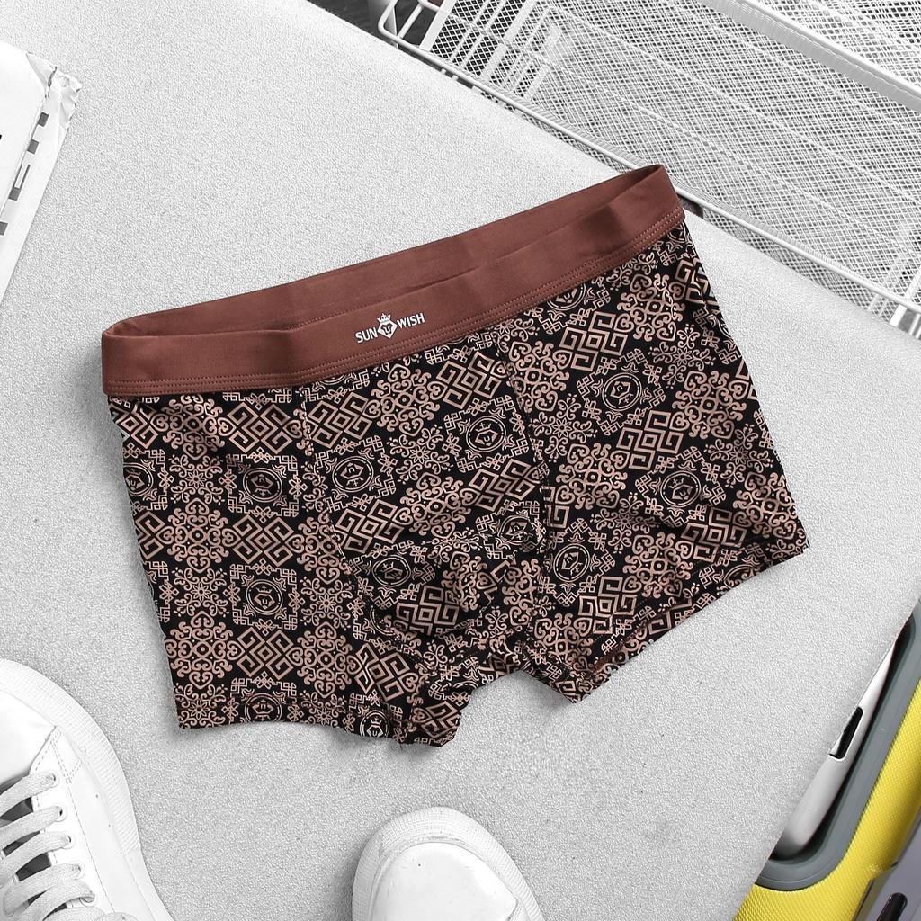 Quần sịp nam đùi boxer thun lạnh quần lót họa tiết cao cấp bigsize combo 3 chiếc xuất nhật sunwish