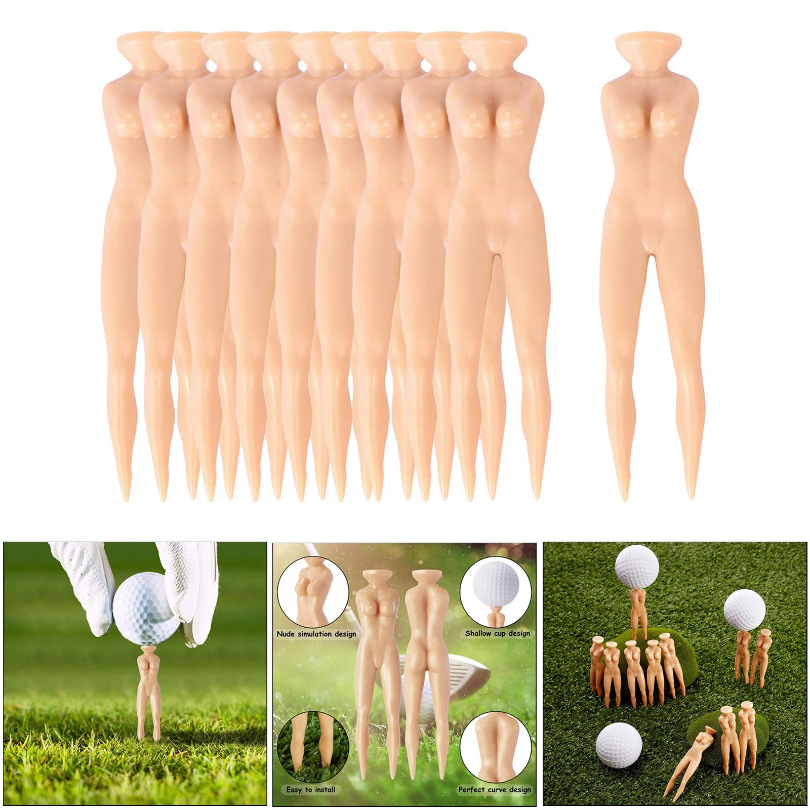 10pcs 3 Inch Plastic Golf Tees Lady Tees Woman Golf Tees Nude Lady Body Golf Tees for Golf Training Professional Golf Tees Golfer Gift Accessory