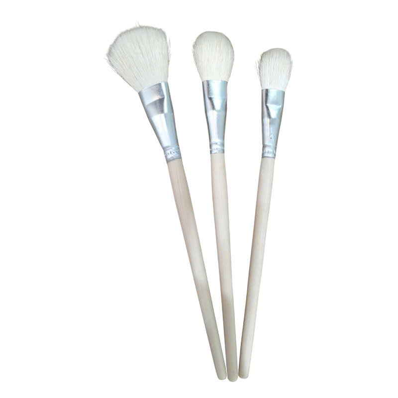 Set 3 cọ chổi lông thỏ dùng quét keo phủ, vệ sinh - dặm vàng