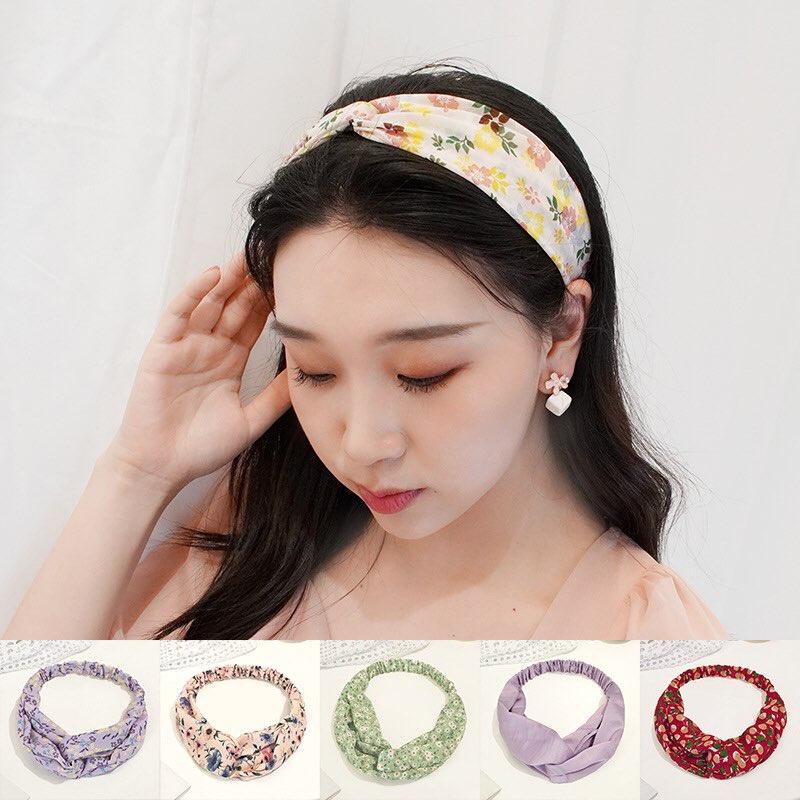 Băng Đô Bờm Tóc Nữ Họa Tiết Hoa Nhí Nhẹ Nhàng Nhã Nhặn Phong Cách Hàn Quốc