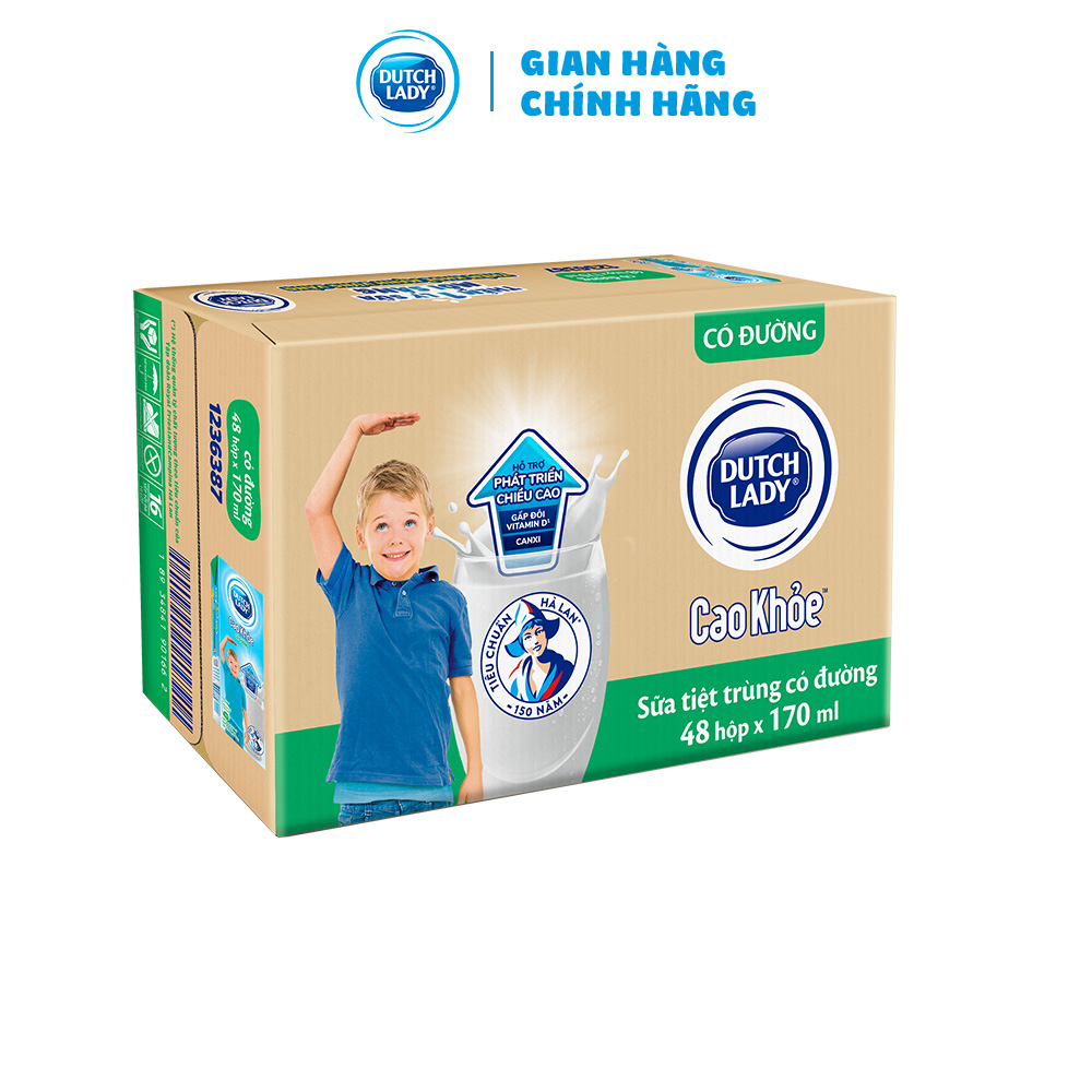 Thùng 48 Hộp Sữa Uống Dutch Lady Cô Gái Hà Lan Có Đường Cao Khỏe (48X170ml)