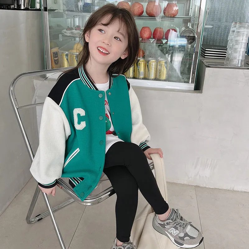 Áo Khoác Bomber Standard Chất Nỉ Thêu Chữ C Màu Xanh Sz 120 (Cho Bé 18-22kg)