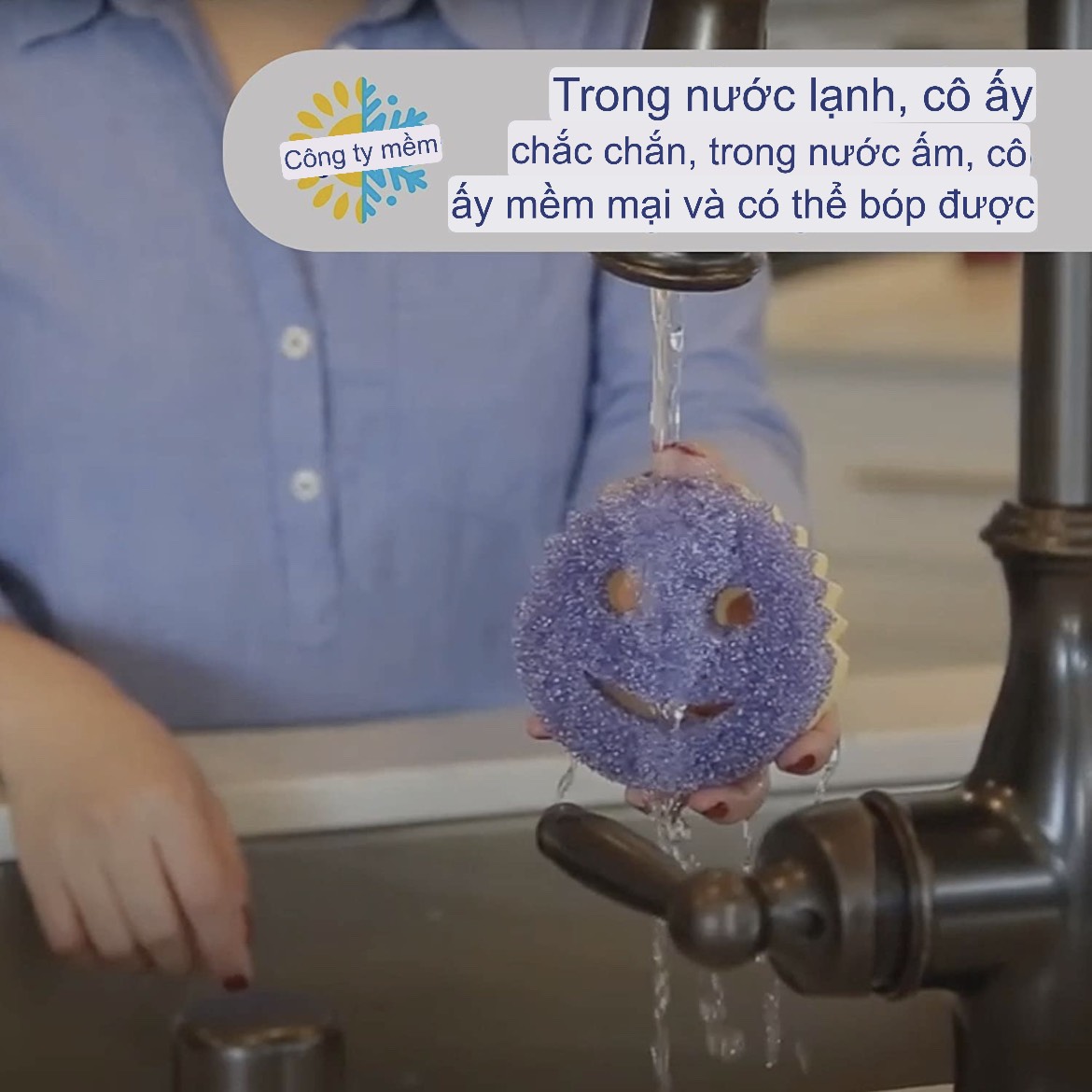 Miếng rửa chén Scrub Daddy SCRUB MOMMY màu hồng của Mỹ