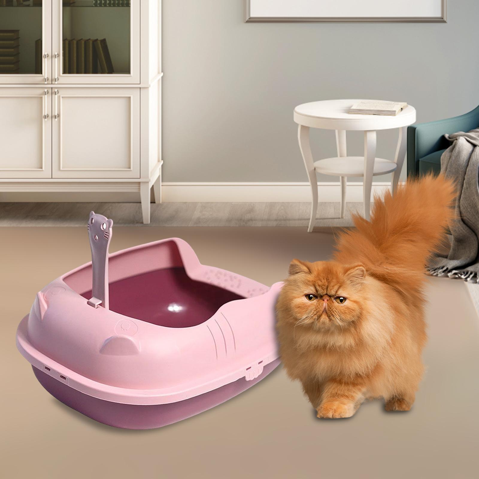 Cat Litter Box, Cat Litter Container Anti Splashing Open Top Pet Litter Tray for Small Animals
