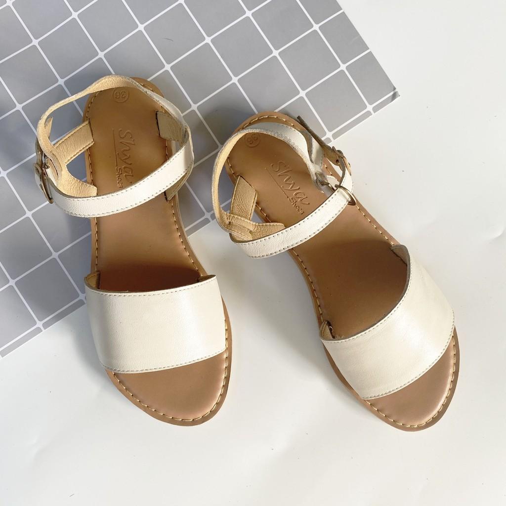 Sandal nữ đế bệt quai to thời trang đi biển có Bigsize chính hãng HISHOO S017