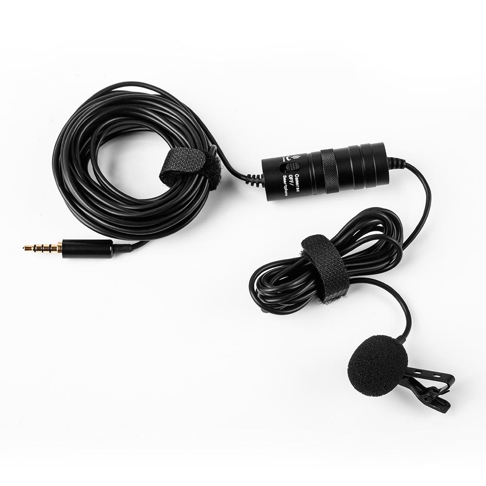 Micrô Lavalier chuyên nghiệp Cáp 3,5 mm 6 mét với bộ chuyển đổi 6,35 mm có Kính chắn gió cho iPhone 6 / 6P Samsung