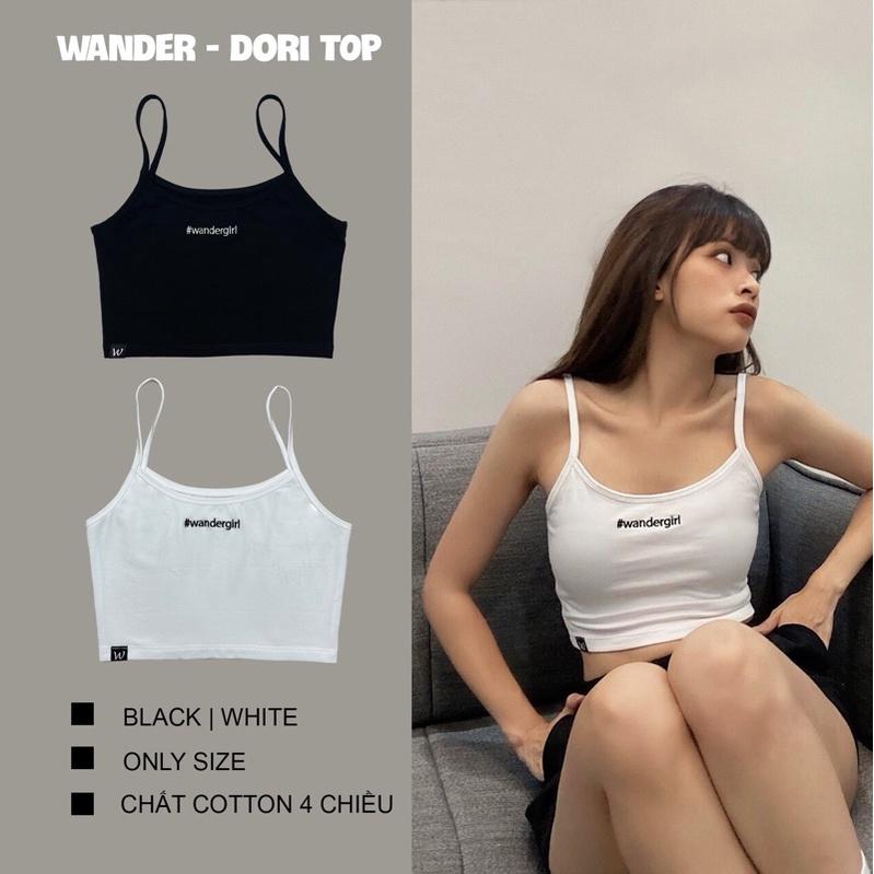 Áo croptop 2 dây thêu Wandergirl 2 màu