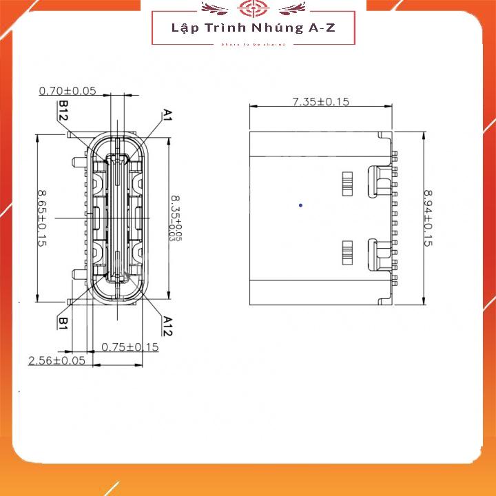 [Lập Trình Nhúng A-Z][G14] Đầu Jack USB3.1 Type C 24P SMD 8.0mm