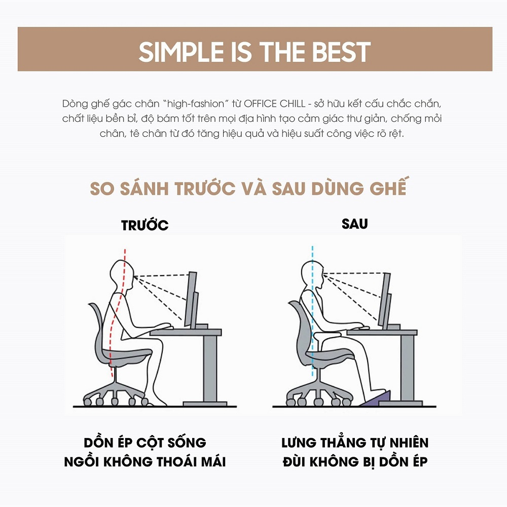 Ghế Kê Chân, Gác Chân Công Thái Học Ergonomic Footrest Dành Cho Dân Văn Phòng - Hàng Chính Hãng