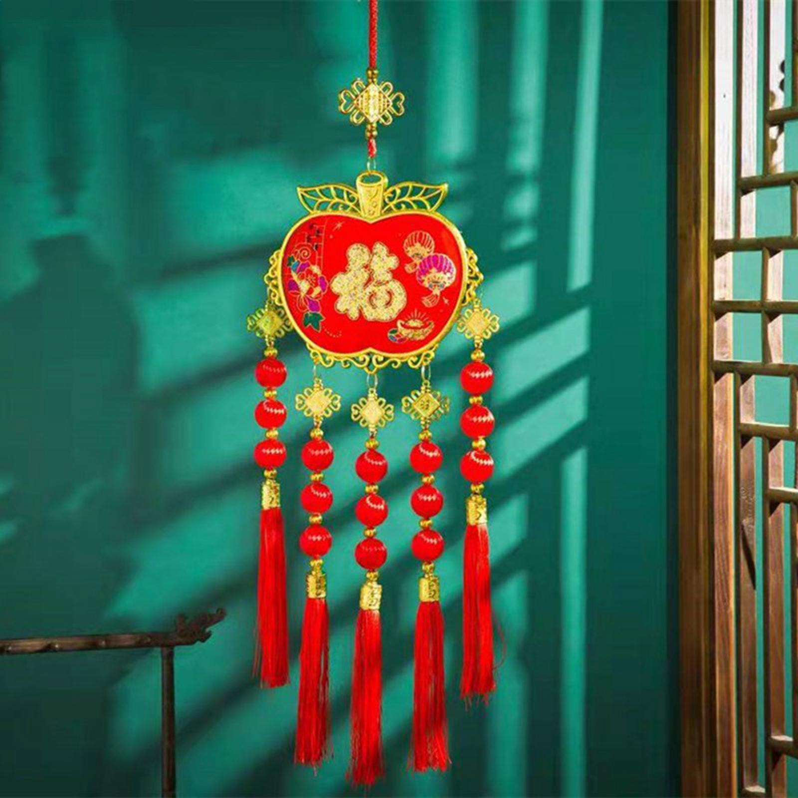 Traditional Chinese New Year Ornament with Tassel 2023 for Gifts New Year