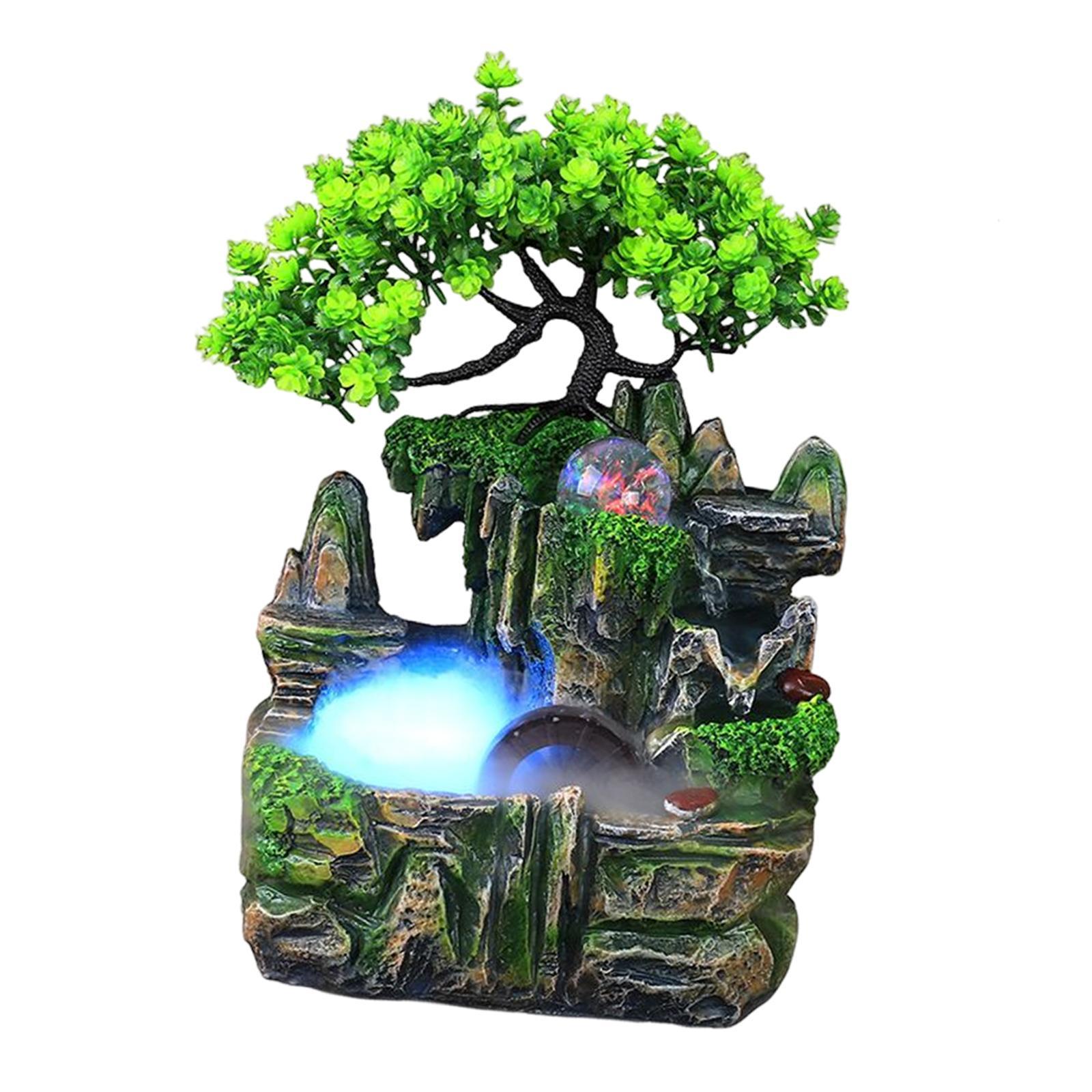 Electric Tabletop Water Fountain Rolling Ball Water Sound with Lights Decor