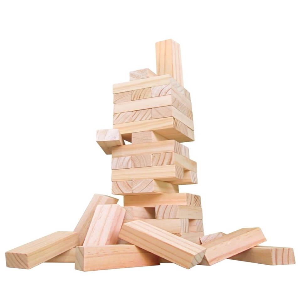 Bộ Rút Gỗ Loại To Và Xếp Hình Domino 2 in 1 - Cực Kỳ Thú Vị, Chất Liệu Gỗ Thông 100%.