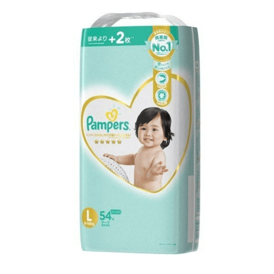 Bỉm - Tã dán Pampers Premium New size L 54 miếng (Cho bé 9~14kg)