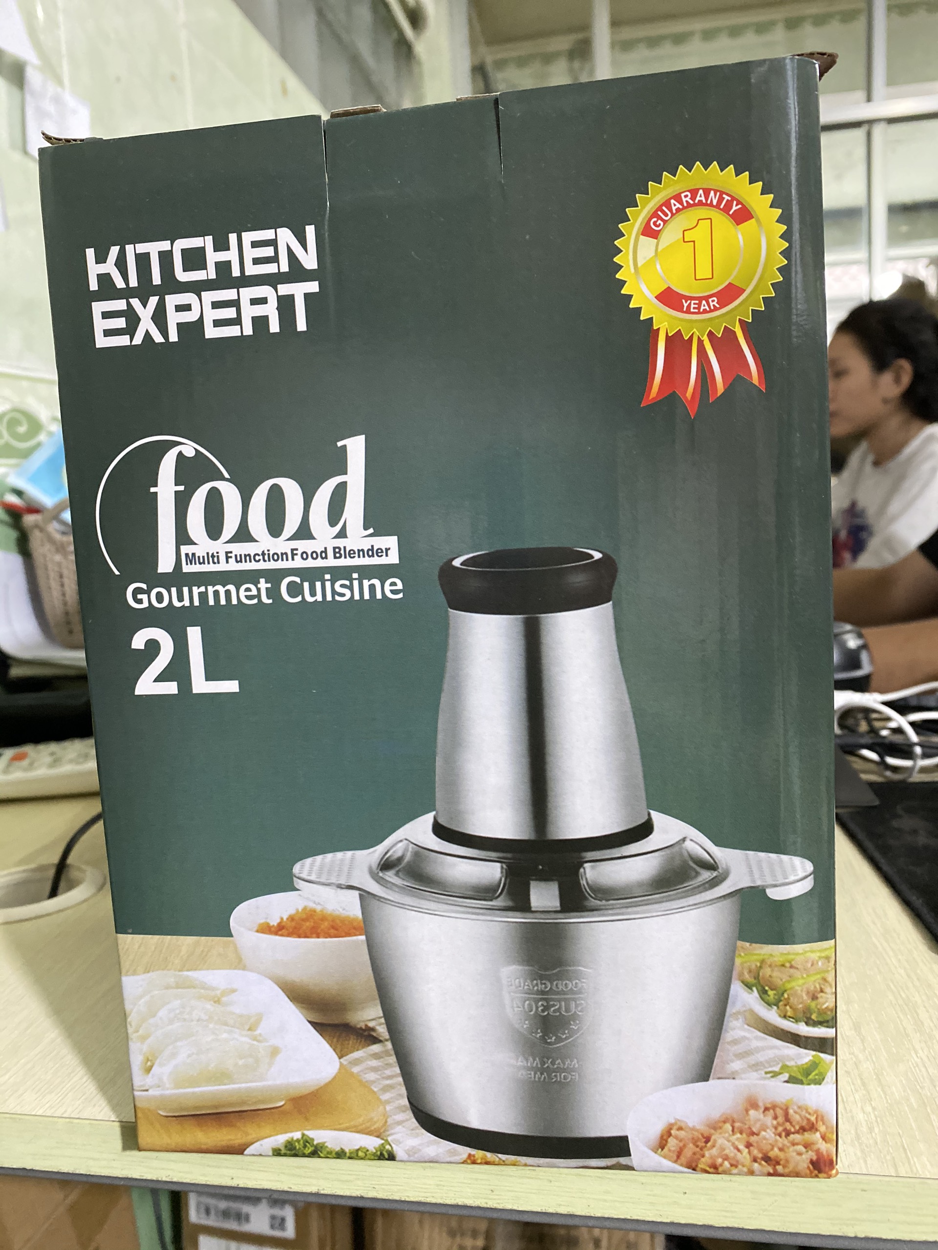 Máy xay thịt tốc độ cao dung lượng 2L, chất liệu thép không gỉ tiện dụng trong gia đình