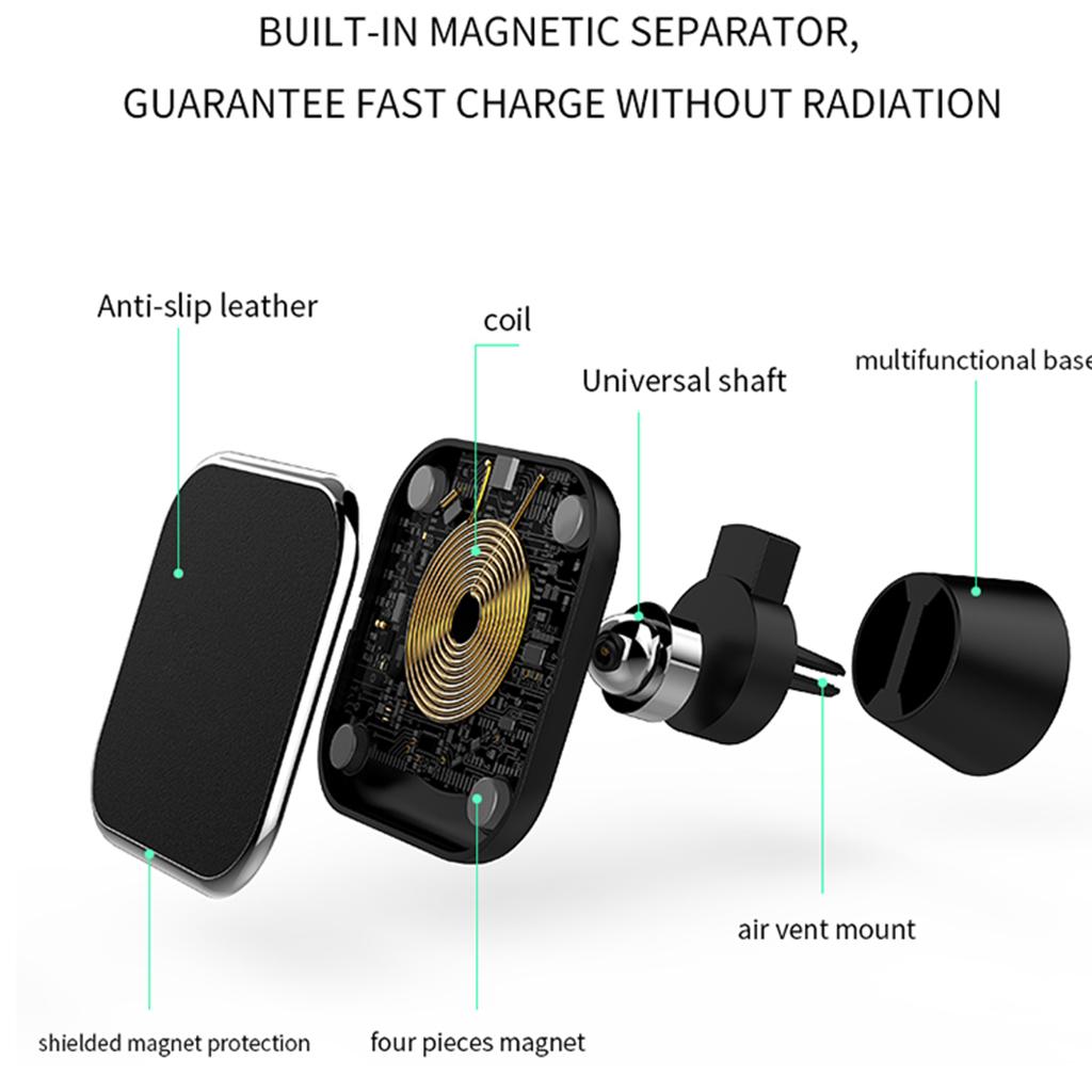 Car Wireless Charger Air Vent Phone Holder for iPhone 8P/X Samsung S8
