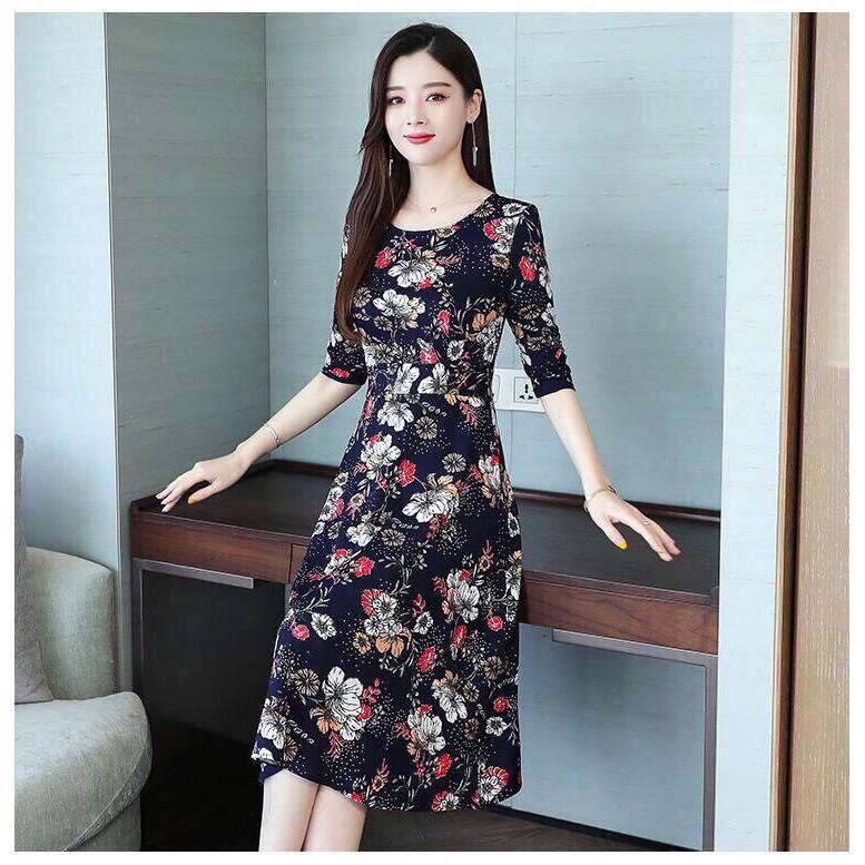 Đầm Thun Họa Tiết Hoa