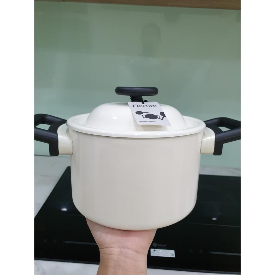 Nồi Decor Chống Dính Cao Cấp 18cm 2 tay cầm LDE1182IH màu trắng sữa