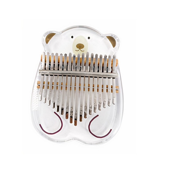 Đàn kalimba trong suốt Gấu MYRON Kalimba tặng búa chỉnh âm, túi chống sốc, khăn lau, giấy dán màu giấy dán nốt, sách hướng dẫn chơi đàn cho bạn mới tập chơi MR-017