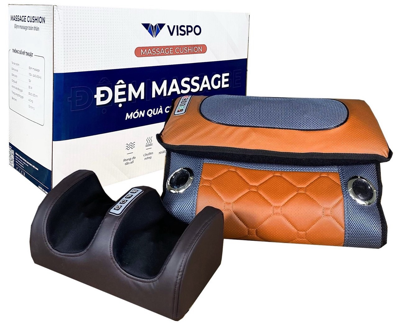 Đệm Massage Toàn Thân VISPO VP-N23D - Máy Massage Cổ Vai Gáy, Lưng, Chân Đa Năng Kết Hợp Nhiệt Hồng Ngoại Giúp Thư giãn, Giảm Căng Thẳng