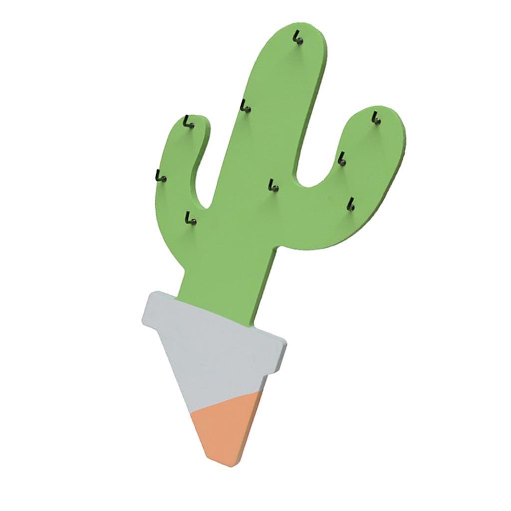 Wooden Screw in Hook Cactus Key Coat Hat Bathroom Kitchen Towel Hanger Wall