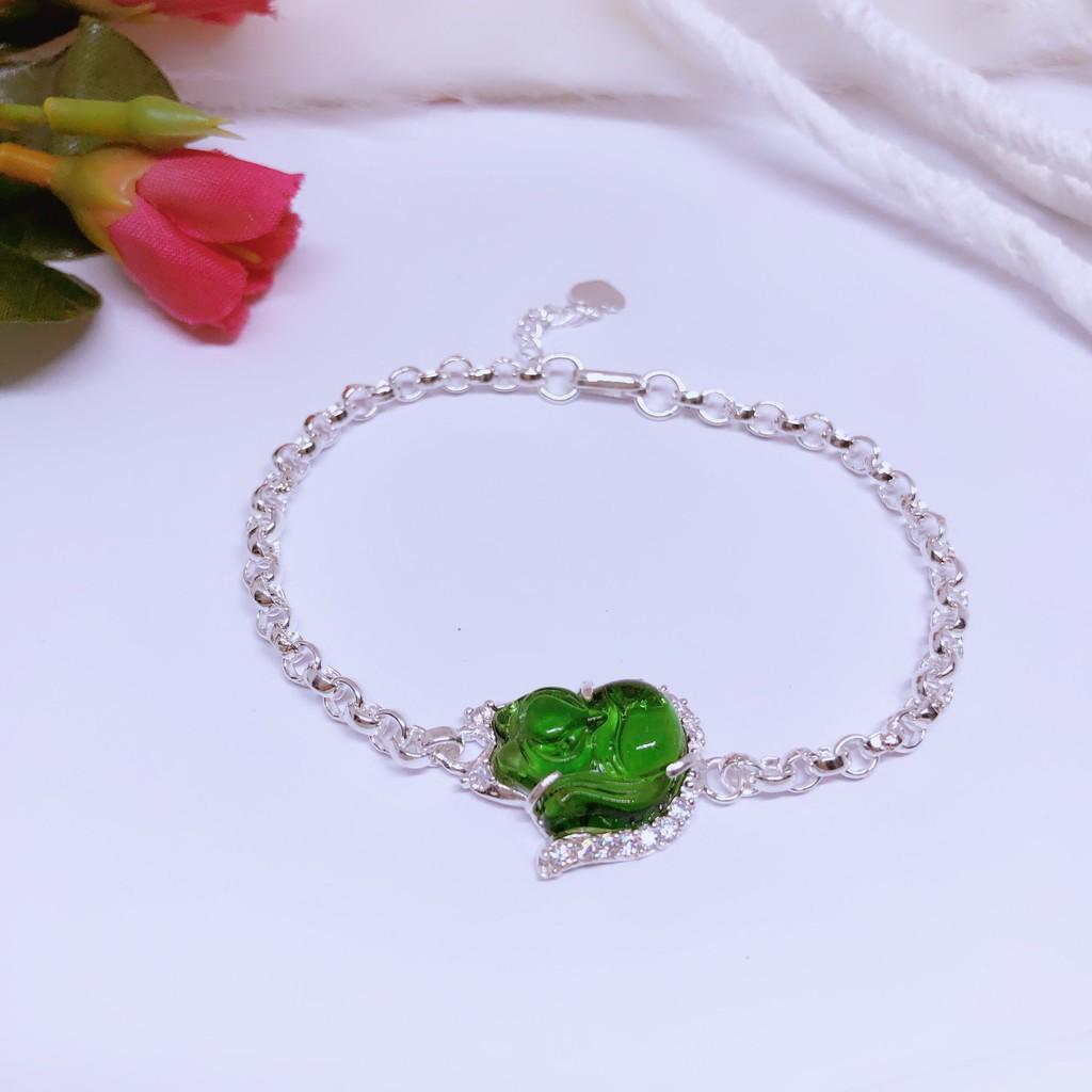 Lắc tay hồ ly dây xích bạc ta -