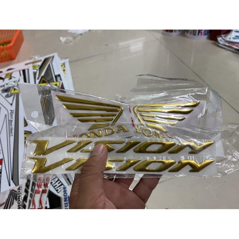 Cánh chim chữ vision vàng nhựa xi dẻo