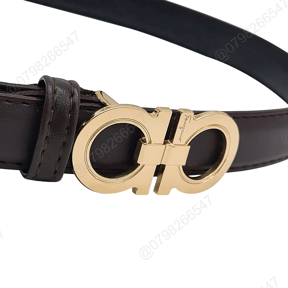 Dây nịt thời trang nữ DHM-370 | Khoá kiểu cài chữ A đôi mặt trơn bản nhỏ 2.8cm | Bảo hành 12 tháng