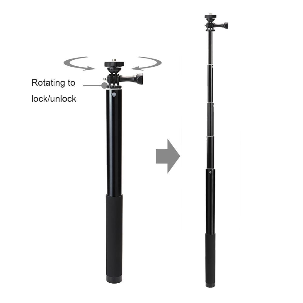 Gậy chụp ảnh tự sướng Vlog Giá đỡ bằng hợp kim nhôm Chiều dài có thể mở rộng tối đa 150cm với vít 1/4 inch