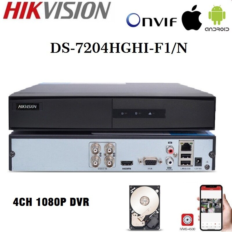 Đầu Ghi Camera Turbo HD 3.0 DVR 4 Kênh Hikvision DS-7104HGHI-F1 - Hàng Chính Hãng