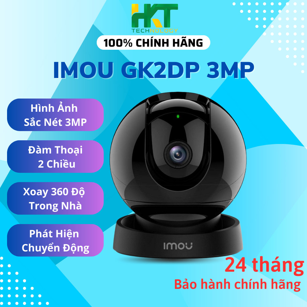 Camera REX 2D IMOU GK2DP Độ Nét 2K-3MP Xoay 360, Đàm Thoại 2 Chiều - Hàng chính hãng