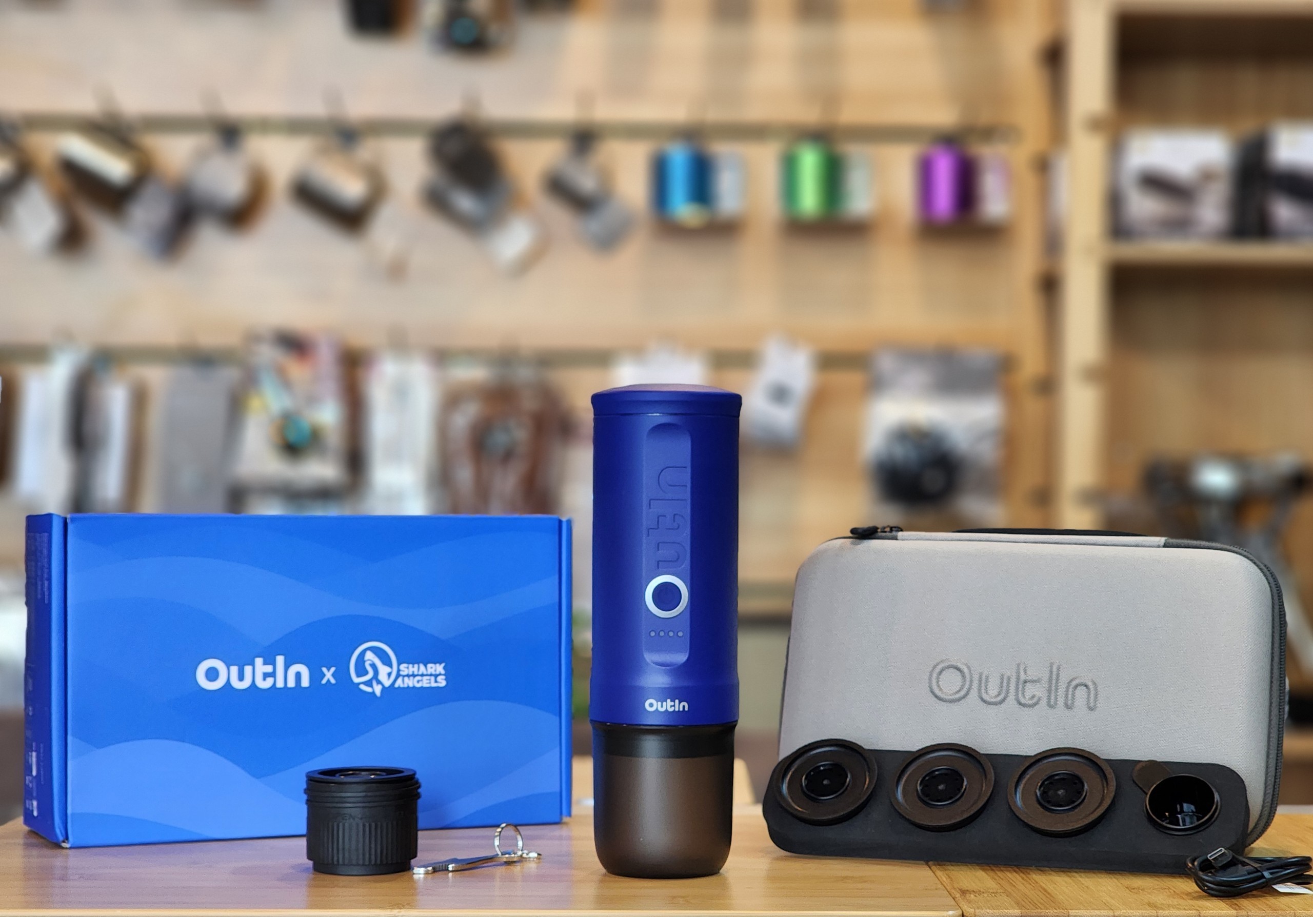 [Hàng chính hãng] Set máy pha cà phê điện cầm tay Outin Nano Portable Espresso Machine màu Ocean Blue (Phiên bản giới hạn)