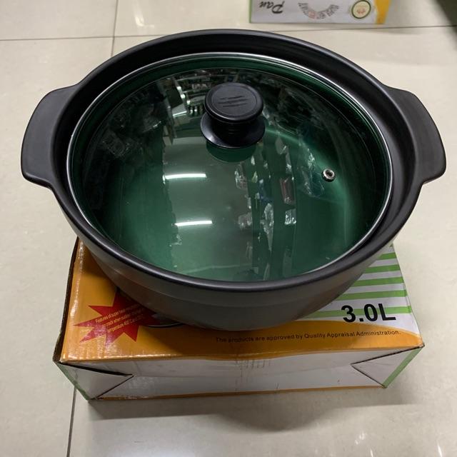 Nồi đất nắp kiếng sâu 3.0L