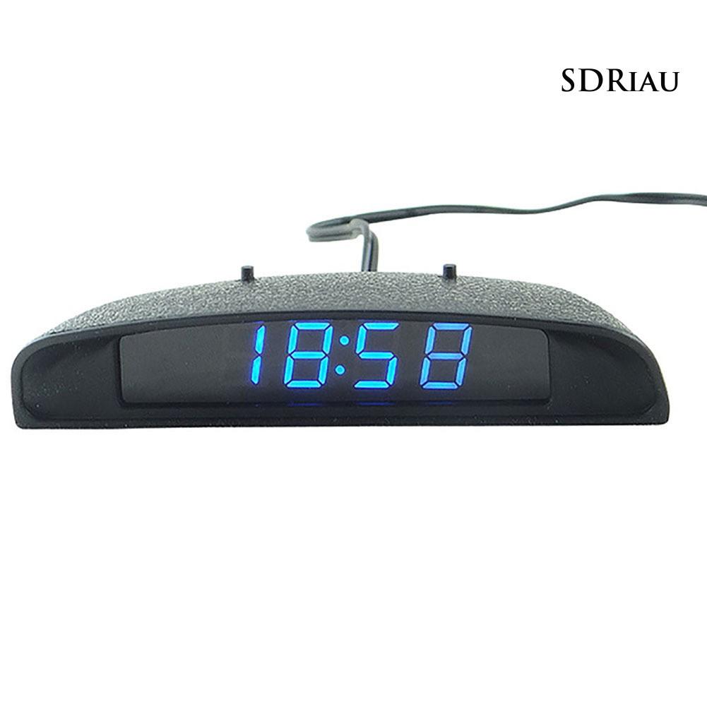 ELECTRONIC Đồng Hồ Điện Tử Có Đèn Led Hiển Thị Nhiệt Độ 3 Trong 1 Cho Xe Hơi
