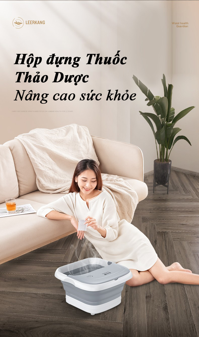 Bồn ngâm massage chân LEK-818T Hàng Chính Hãng tặng kèm túi thuốc ngâm chân massage