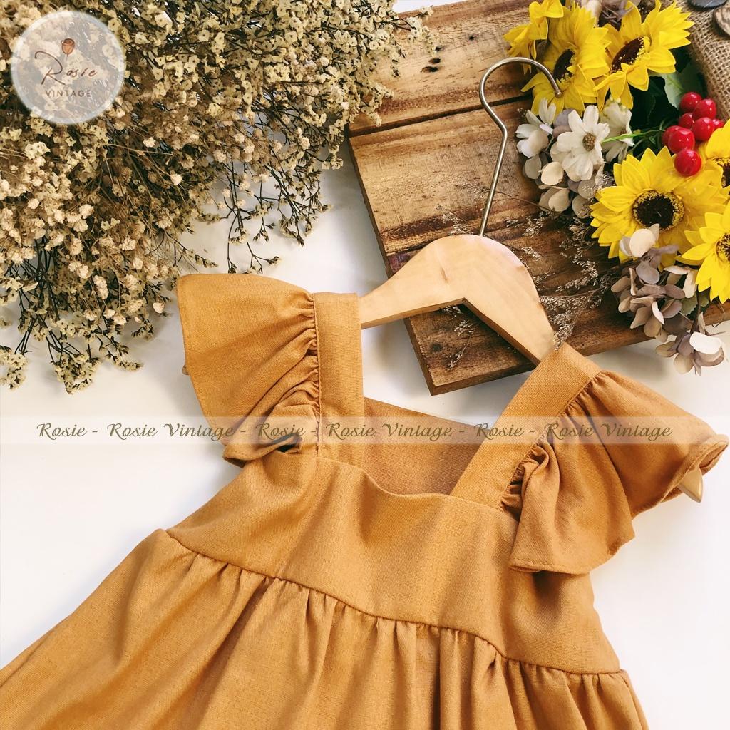 Váy cánh tiên ROSIE V22, chất vải Linen mềm thoáng mát cho bé gái từ 9 - 38kg