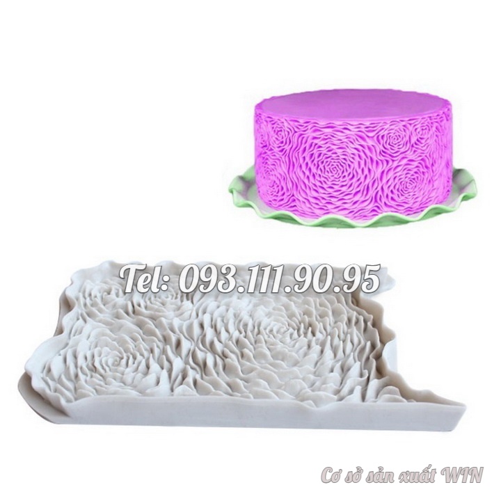 Khuôn silicon làm viền bánh, rau câu, fondant hoa 3 chiều - Mã số 1341