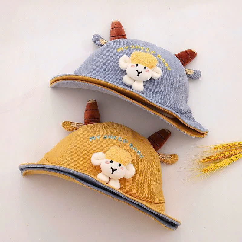 Nón cho bé (3 tháng - 18 tháng ), mũ chống nắng hình CHÚ CỪU vải NHUNG mềm êm cute (Ảnh thật)