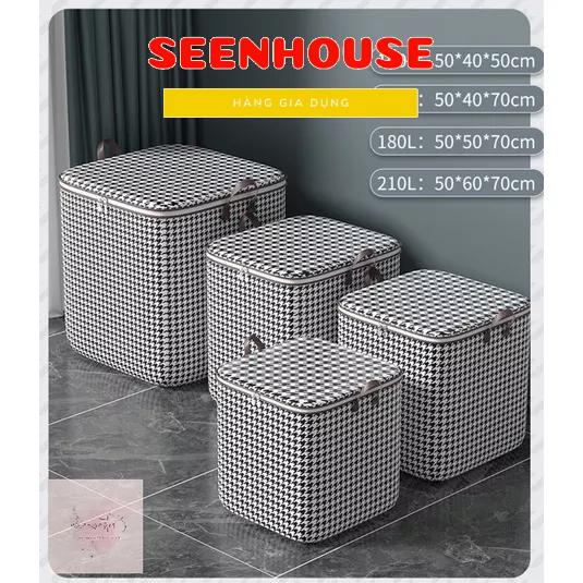 Giỏ đựng đồ size lớn 100L kẻ CARO - Giỏ đựng - túi đựng chăn màn quần áo cỡ lớn SEENHOUSE