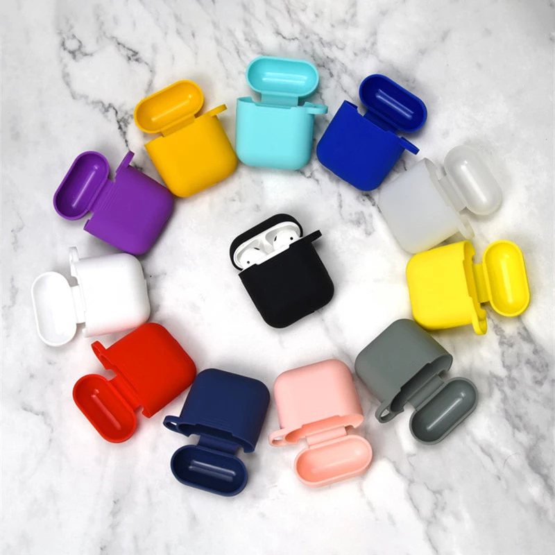 Case Trơn Bảo Vệ Cho Airpods 1,2 - Vỏ Đựng Tai Nghe, Ốp Silicon Dẻo Chống Va Đập, Nhiều Màu